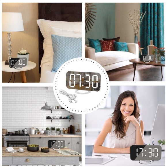 NEW White Digital Alarm Clock/Charger - Picture 6 of 6